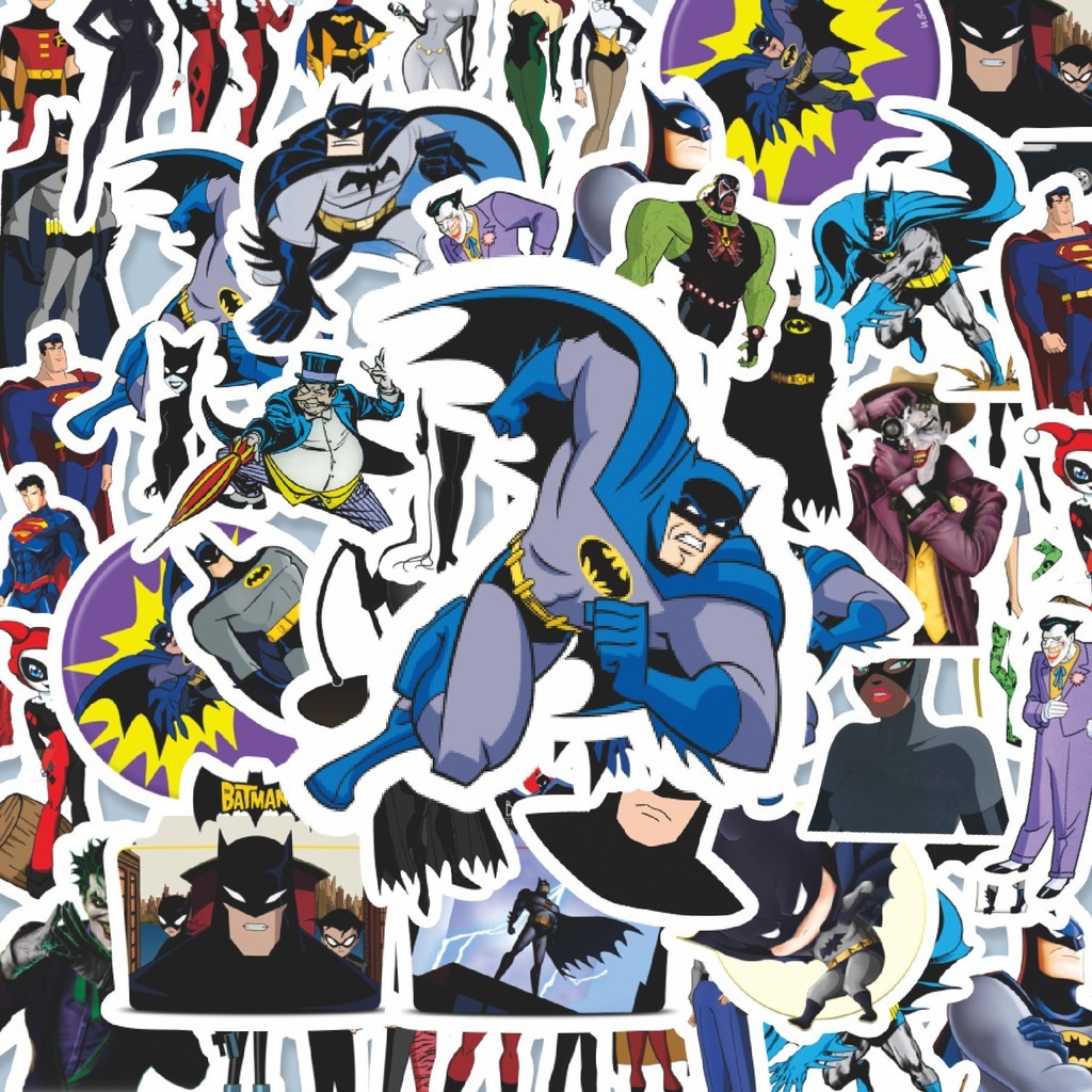 

100PCS Lucu Sticker Kartun Batman The Animated Series Sticker Stiker Aesthetic Stiker Anti Air Stikers Berperekat Waterproof sticker decal buat Motor Helm Buku Journal Koper Casing HP Laptop Botol Minum Hadiah anak