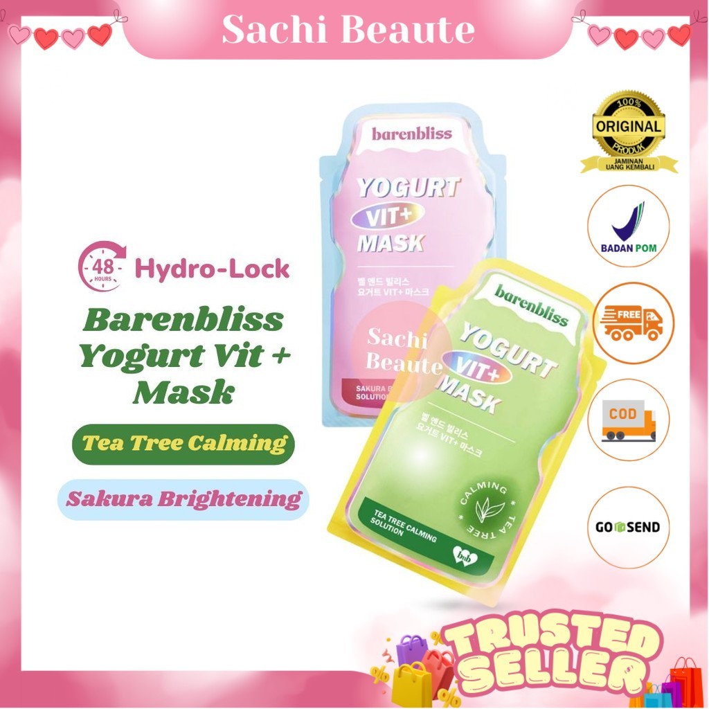 BNB Barenbliss Yogurt Vit+ Mask Sakura / barenbliss Yogurt Vit+ Mask Tea Tree Oil ORIGINAL
