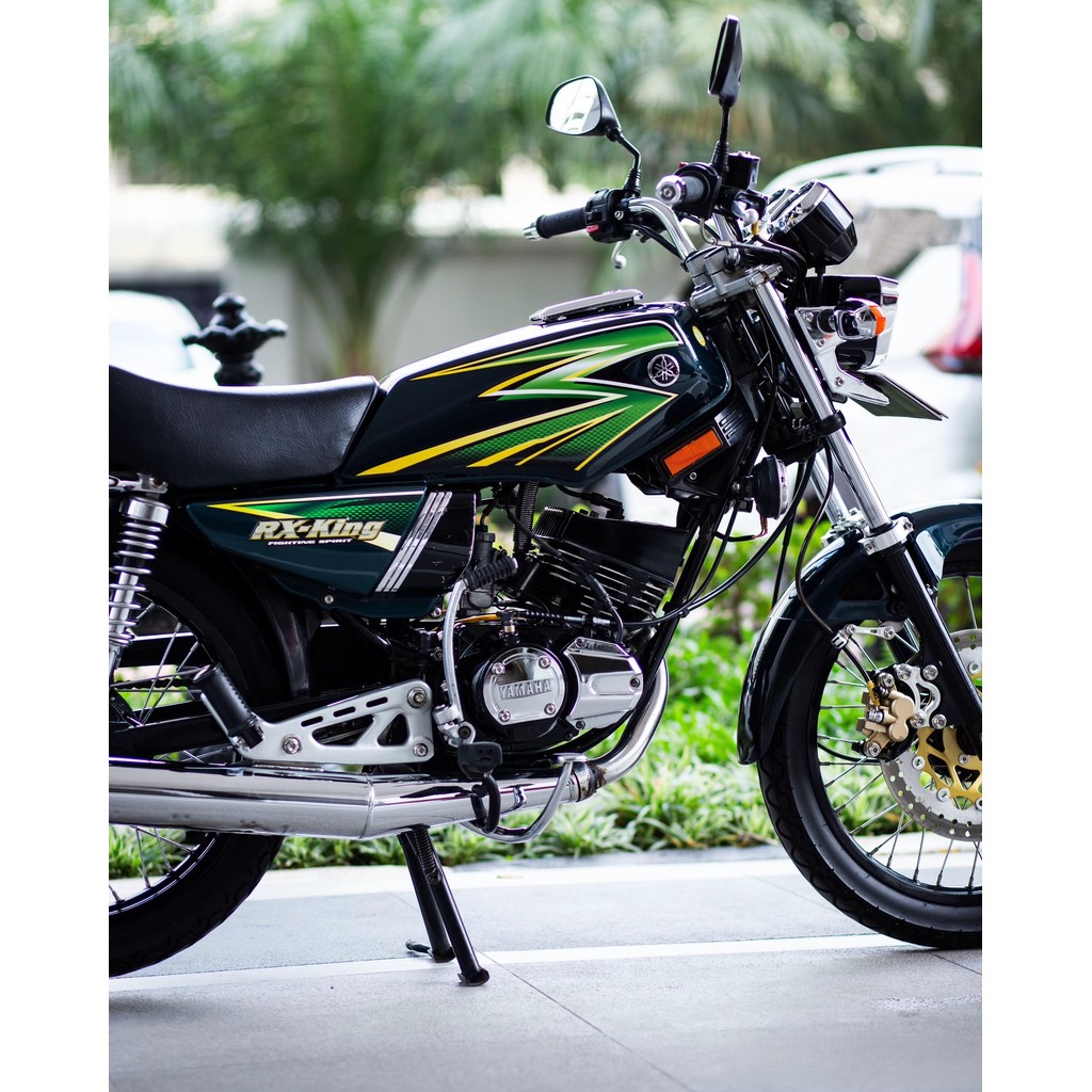 striping rx king 2003 hijau set emblem timbul, stiker lis body rx king 2003 hijau komplit emblem tim