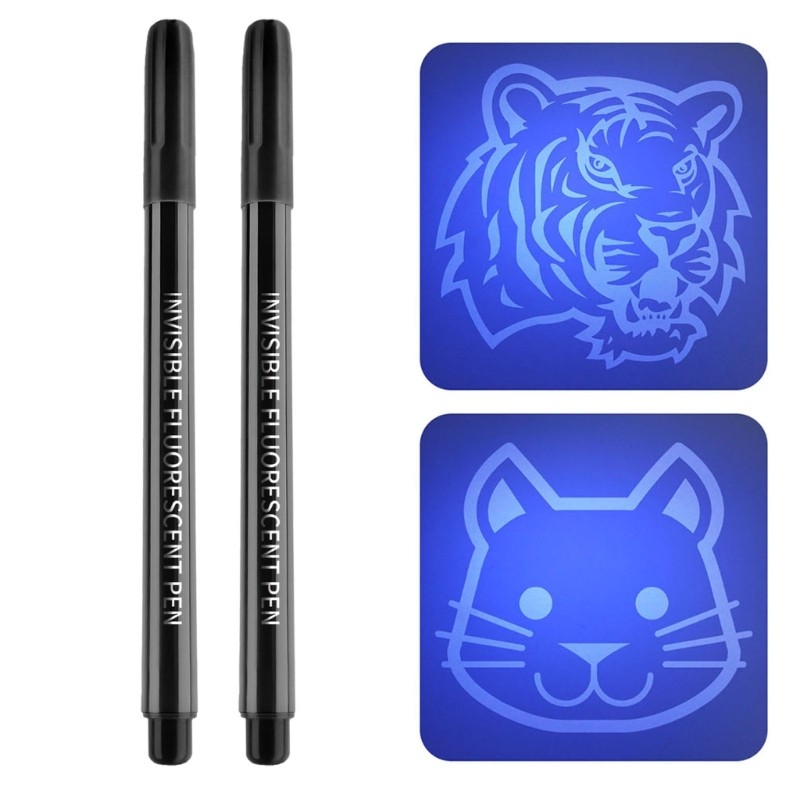 

Invisible Ink Pen, Upgraded Spy Pen Invisible Ink Pen Use with UV Light(Not Include) Magic-Marker for Secret Message F19E