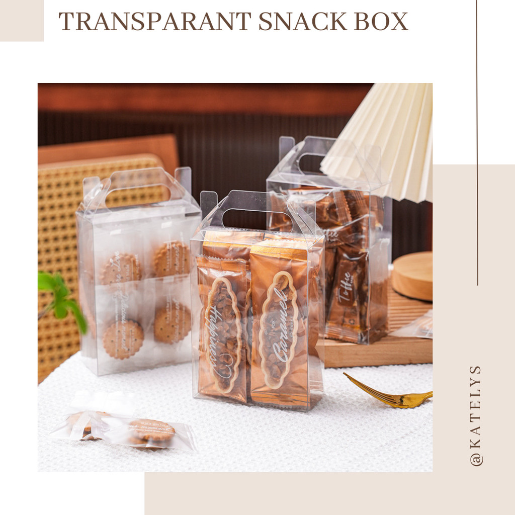 

Box Snack Transparant Dengan Handle | Box Penyimpanan Snack | Box Hadiah Snack