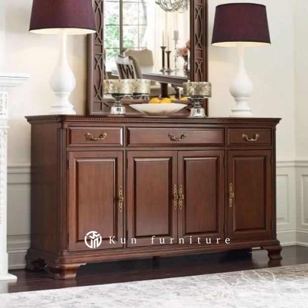 Bufet Jati Minimalis – Lemari TV / Credenza Kayu Jati Solid Jepara