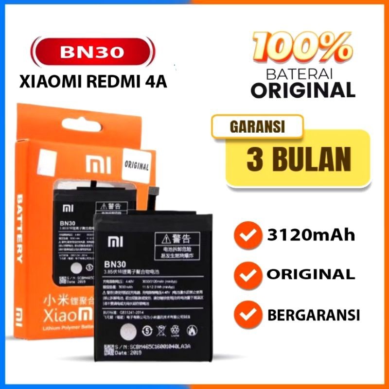 BATERAI BATRE XIAOMI REDMI 4A BN30 Original 100%