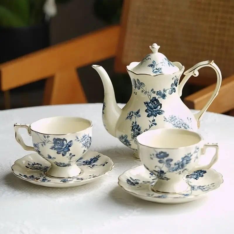 Ceramic Mug Coffee Cup Set With Plate Floral Europe Afternoon Tea Cup Set Vintage Porcelain Luxury K