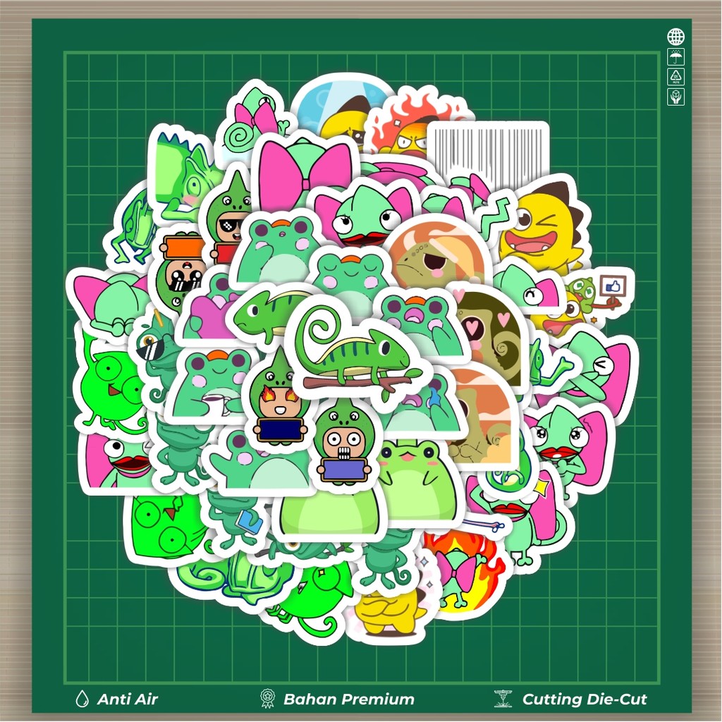 

HOT 50 PCS STIKER Stiker Hewan Bunglon Stiker Fashion Cars Decal Dingin Kartu Album Custom Vinyl Anti Air- Sticker Aesthetic Buku Journal Koper Casing HP Tablet Laptop Helm Motor Botol Minum