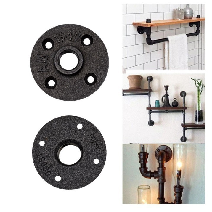 1PCS Flange Drat Dalam Floor Flange Fitting Pipa Besi Sambungan Pipa Anti Karat Industrial