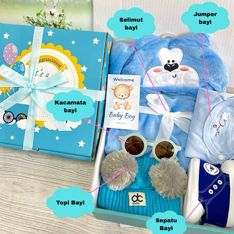 

042 Hampers Bayi Newborn Kado Bayi Baru Lahir Hadiah newborn bayi baru lahir bayi perempuan bayi laki laki selimut bayi handuk bayi baju bayi