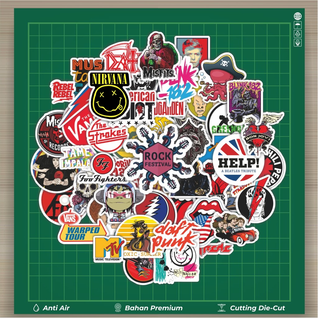 

HOT 50 PCS STIKER Stiker Random Logo Band Versi 5 Stiker Fashion Cars Decal Dingin Kartu Album Custom Vinyl Anti Air- Sticker Aesthetic Buku Journal Koper Casing HP Tablet Laptop Helm Motor Botol Minum