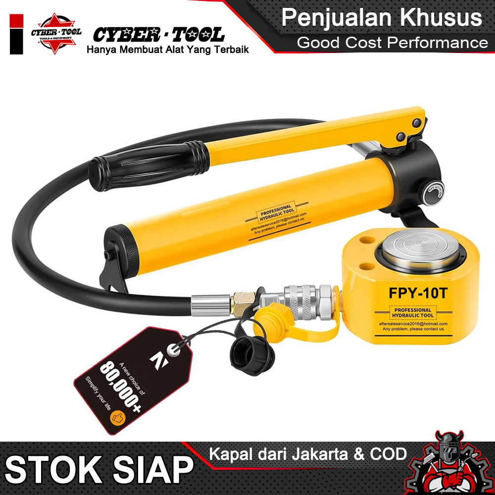 Paket Dongkrak Hidrolik 10 Ton Profil Rendah + Pompa Tangan CP-180 – Porta Power Kit & Silinder Mini