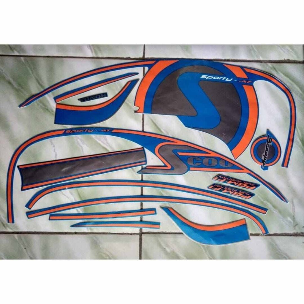 Striping Ori body Honda Scoopy sporty fi 2013 stiker bawaan original bodi honda scopy stylish scoopy