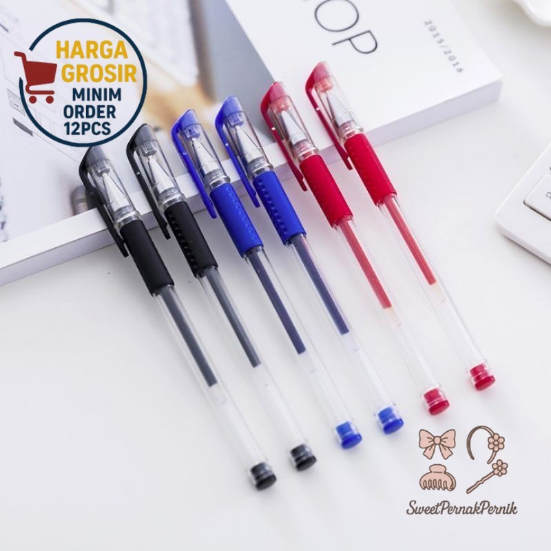 

Pena Gel 0.55mm Standard Pulpen tinta cair 1Pcs Alat Tulis Sekolah Kantor Pen Warna Pena Ujung Lancip ATK