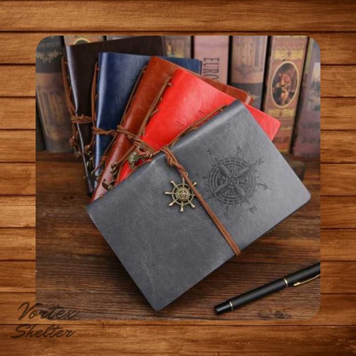 

Notebook Buku Catatan Binder Cover Kulit Klasik Vintage Kompas A5 - Kompas, Cokelat