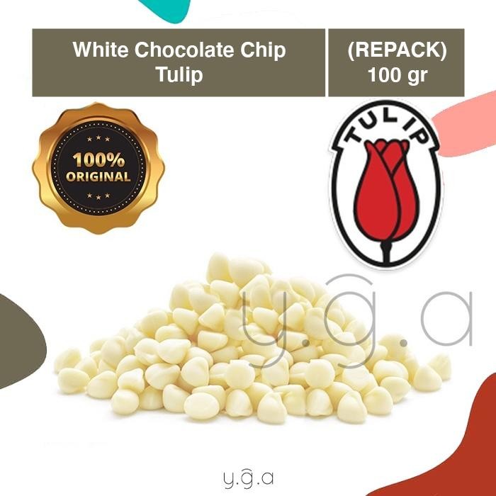 

Terbagus Tulip White Chocochip (REPACK) 100gr / Coklat Chip Putih / Choco Chips