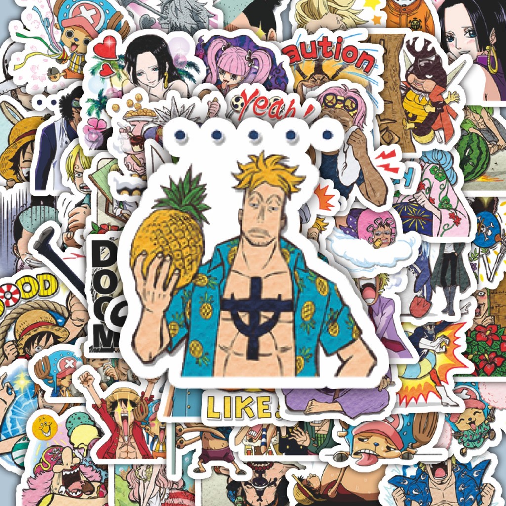 

100PCS Lucu Stiker Anime One Piece Stiker Aesthetic Stiker Anti Air Stikers Berperekat Waterproof sticker decal buat Motor Helm Buku Journal Koper Casing HP Laptop Botol Minum Hadiah anak