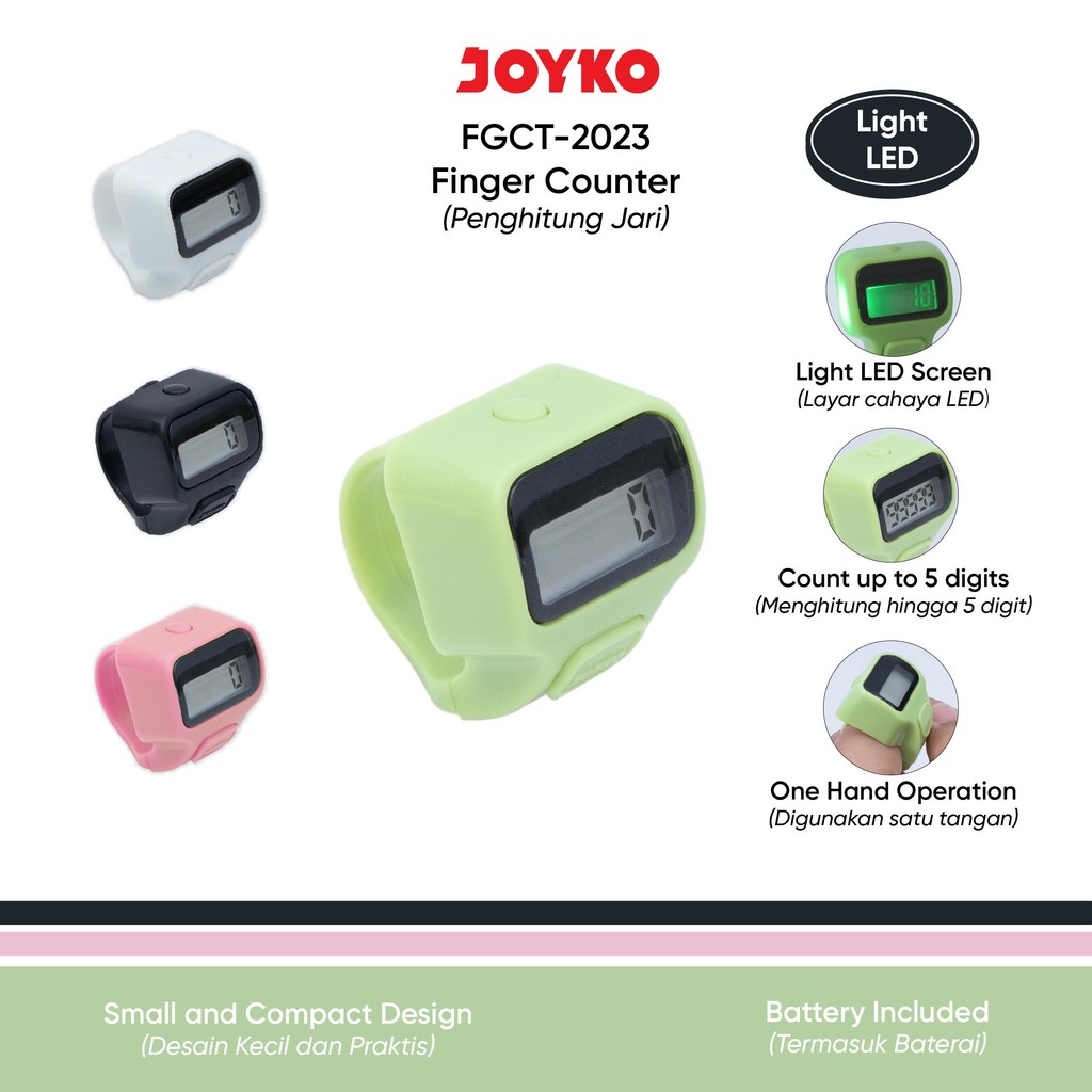 

JOYKO Finger Counter Penghitung Jari FGCT-2023 Light LED