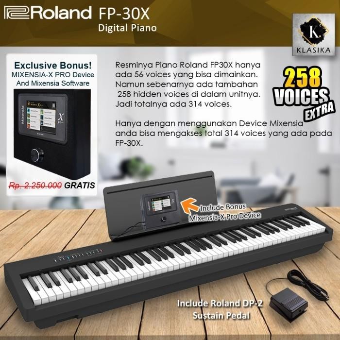 Roland FP-30X Bundle Hardware Mixensia-X /FP30X /FP 30 X Digital Piano