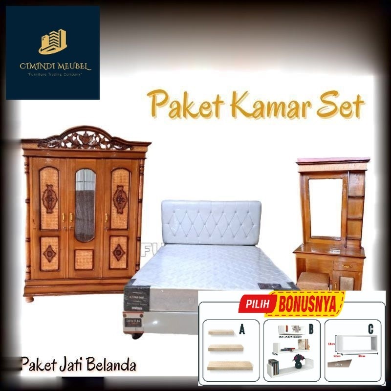 PROMO Paket Lamaran Seserahan Furniture Kamar Set / Spring bed Full Set 160x200 / Paket Lamaran No 2