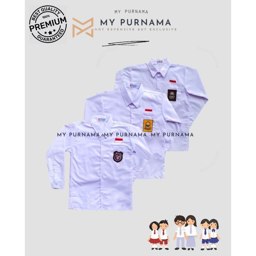 

TERBARU SERAGAM SEKOLAH BAJU PUTIH LENGAN PANJANG SD, SMP, SMA DAN POLOS TANPA BED - MY PURNAMA