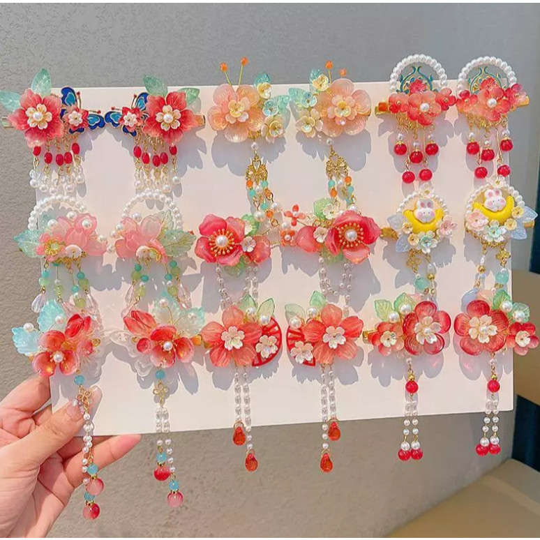 Jepit Rambut Anak Hanfu Tiongkok Tradisional / Korea Modern