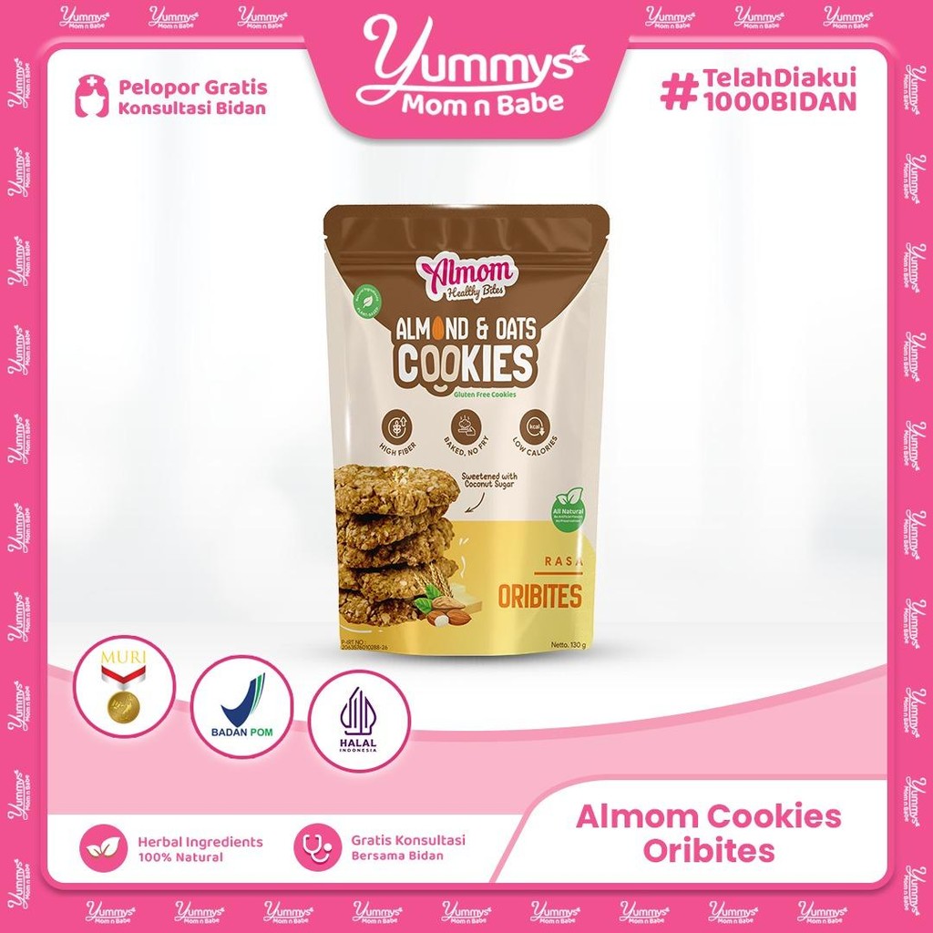 

Almom Cookies Oribites - Sehatnya Almond dan Oats | Direkomendasikan Untuk bumil busui