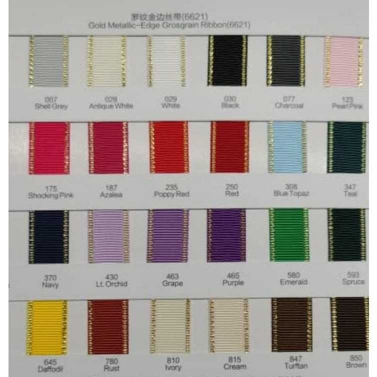 

1 Yard - 6 mm | Pita Grosgrain List Emas | Gold Metalic Edge Ribbon | Pita Glitter