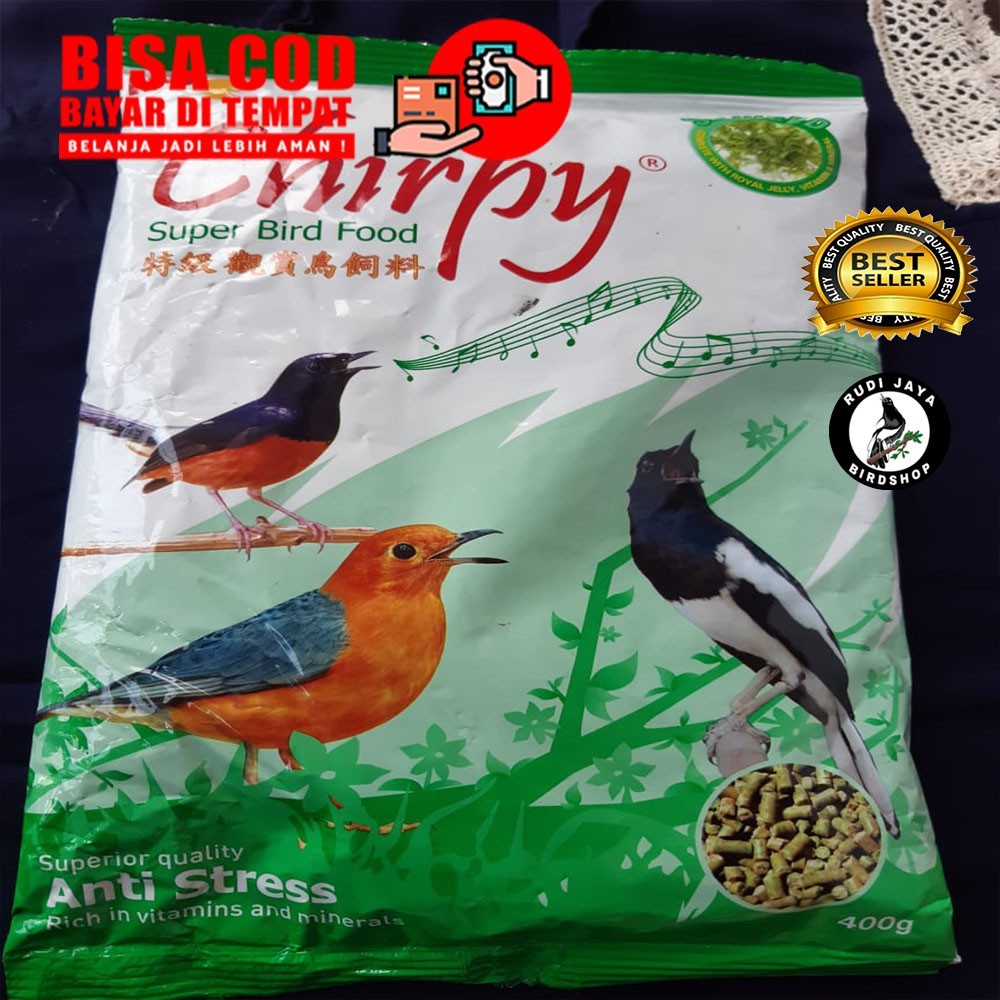 SEDIA CHIRPY HIJAU RUMPUT LAUT VOER MAKANAN BURUNG MURAI KACER ANIS CENDET CUCAK IJO POKSAY DLL
