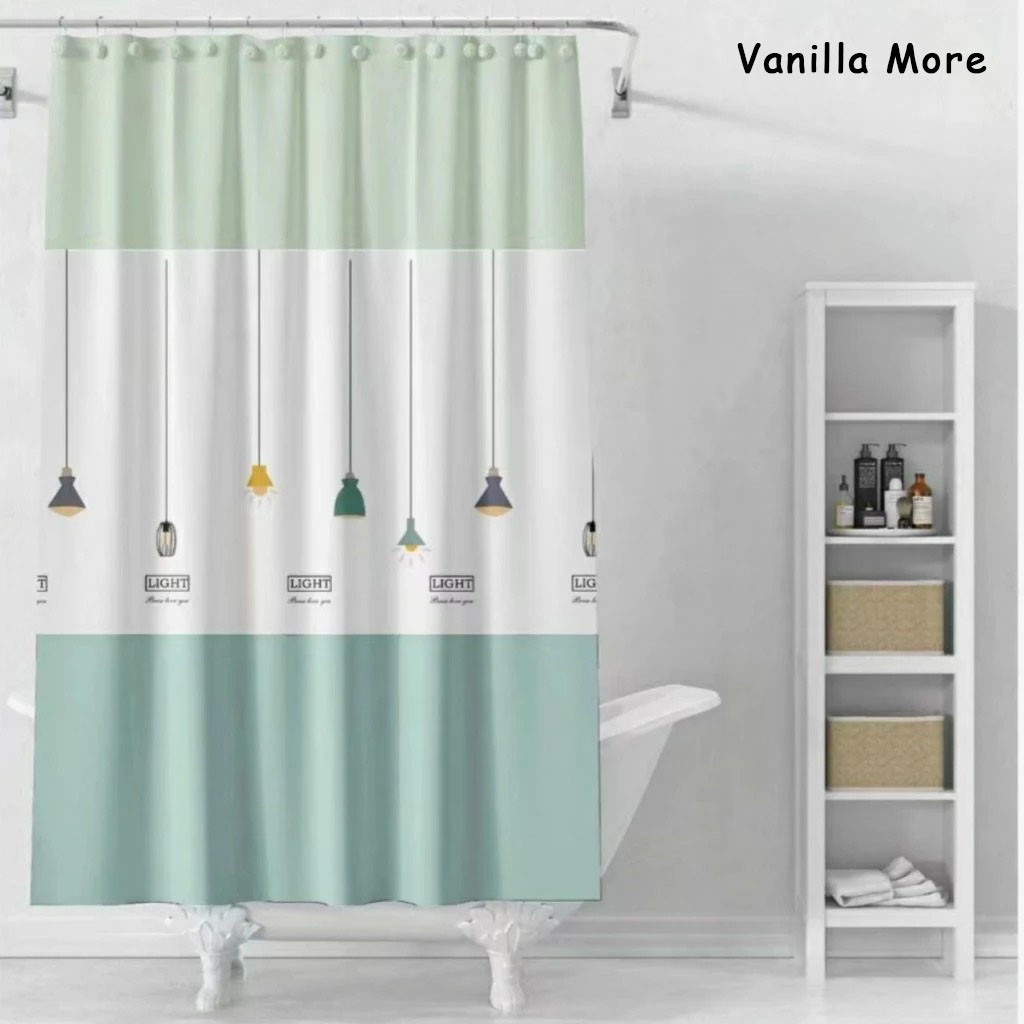 TIRAI KAMAR MANDI 180 200 CM Bahan PEVA Anti Air Anti Jamur Waterproof  Gorden Horden