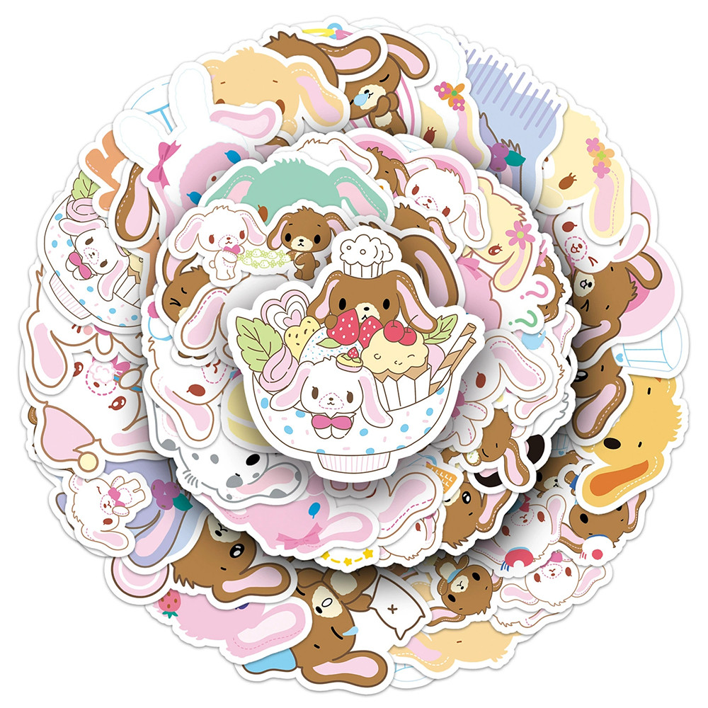 

10/30/50PCS Sanrio Rabbit Dessert Sugarbunnies Cartoon Stickers Kawaii Girls Decals DIY Phone Laptop Cute Decals Fun for Toys