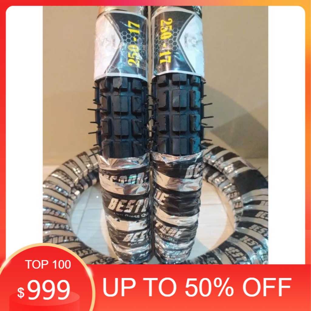 Ban Semi Trail Sepasang Depan Belakang Ukuran 250 Ring 17 Dan 275 Ring 17 Ban Motor Revo Supra Karis