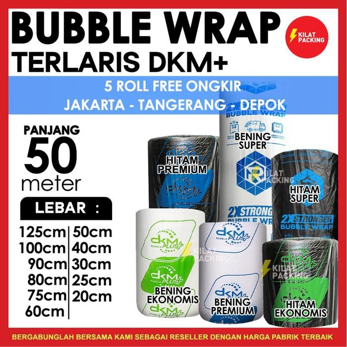 

PLASTIK BUBLE BUBBLE WRAP 125CM X 50M | BUBBLE WRAP DKM PLUS+ /ROLL - BENING EKONOMIS, 125CM X 50M