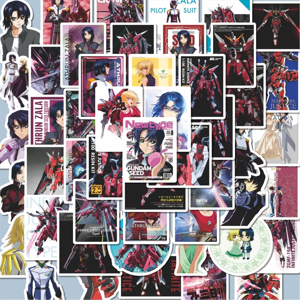 

100PCS Lucu Stiker Anime Gundam Seed Athrun Zala Cagalli Yula Stiker Aesthetic Stiker Anti Air Stikers Berperekat Waterproof sticker decal buat Motor Helm Buku Journal Koper Casing HP Laptop Botol Minum Hadiah anak