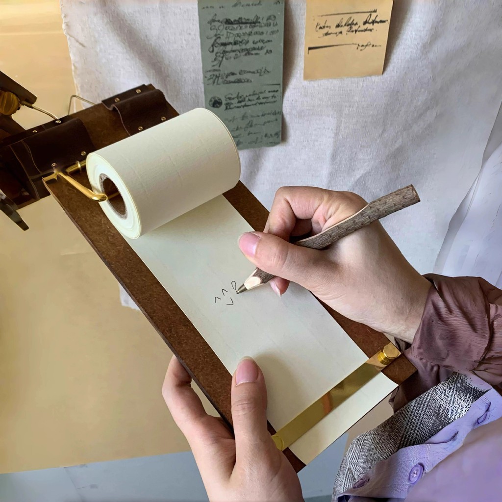 

Vintage Memo Clipboard • Roll Memo Pad • Tearable Wood Board Notepad • Blank Message Book
