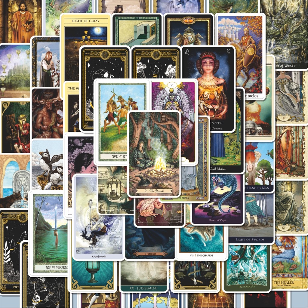 

100PCS Lucu Stiker Retro Destiny Tarot Stiker Aesthetic Stiker Anti Air Stikers Berperekat Waterproof sticker decal buat Motor Helm Buku Journal Koper Casing HP Laptop Botol Minum Hadiah anak