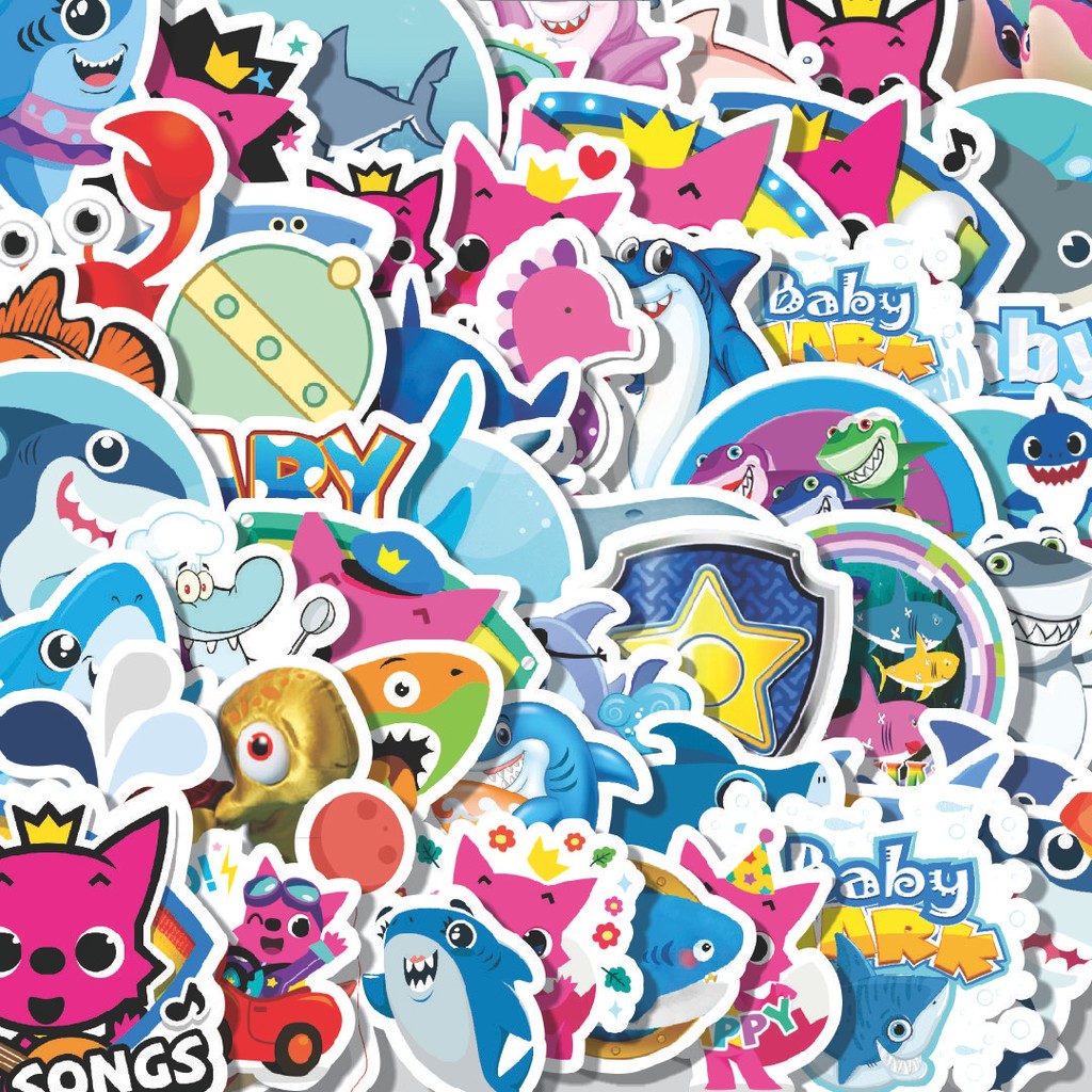 

Stiker Cutting Pack Stiker Baby Shark - Children's Song [Baby Shark - Lagu Anak-anak] Isi 100Pcs Series Aesthetic Lucu Keren Untuk Koper Bahan Vynil