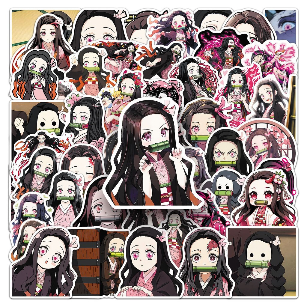 

50Pcs Anime Kamado Nezuko Stickers DIY Stickers Scrapbooking Phone Luggage Skateboard Waterproof Decals