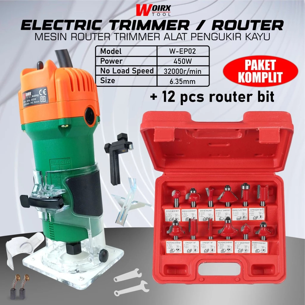 Mesin Router Trimmer Alat Pengukir Kayu WOIRX TOOL