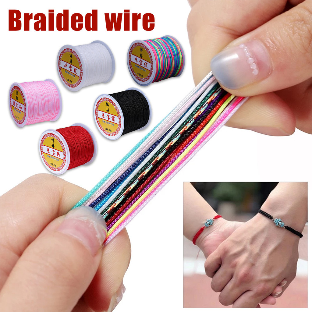 Tali warna-warni 72 kawat giok diy anyaman tangan kawat liontin tali merah gelang kalung kawat dikep