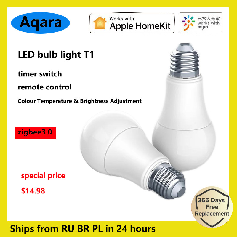 Aqara light Bulb E27 Smart LED Zigbee 9W 2700K-6500K White Color Smart Remote bulb Light for Xiaomi 
