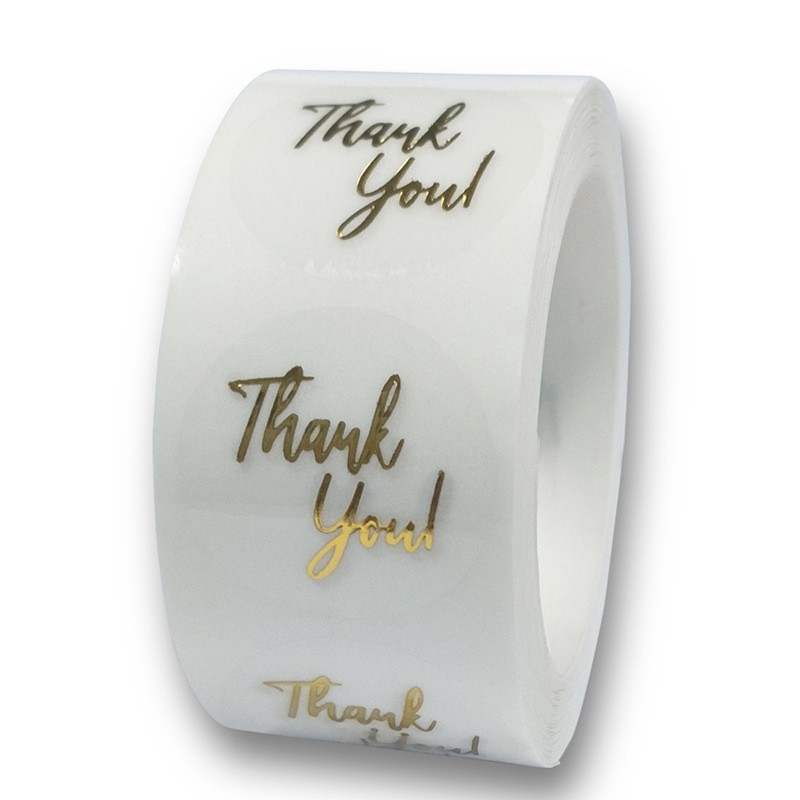 

50-500pcs 1inch Clear Gold Foil Thank You Stickers for Envelope Sealing Label Stickers Pretty Things Inside for Gifts Package