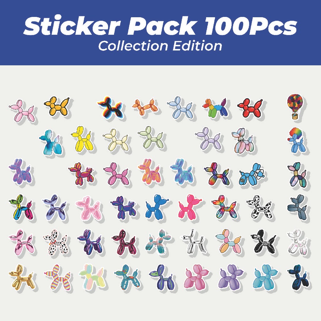 

Hot Stiker Ballon Dog Series Lucu Anti Air Stikers Berperekat Waterproof Sticker Decal Buat Motor Helm Buku Journal Koper Casing HP Laptop Botol Minum