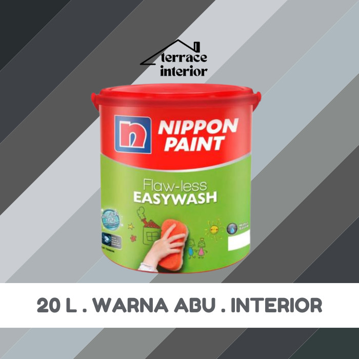 Cat Tembok Nippon Paint Flawless Easywash Interior Warna Abu 20 Liter