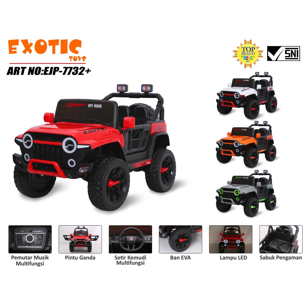 Mainan Mobil Aki Jeep Exotic EJP 7725+ / EJP 7749+ / EJP 7707+ / EJP 7732+ / EJP7706+ / EJP-7706+ / 