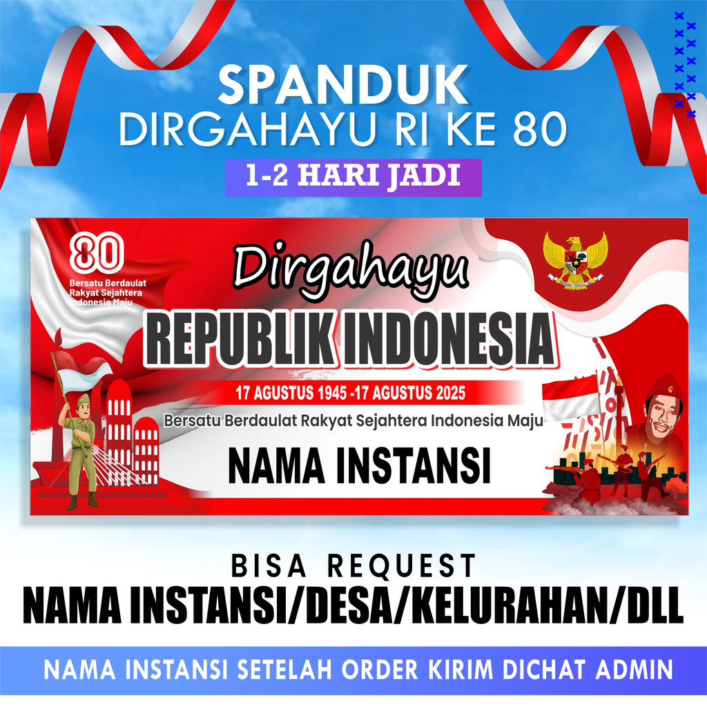 

PROMO HUT RI Cetak MMT Banner Spanduk HUT RI ke 80 - Spanduk 17an