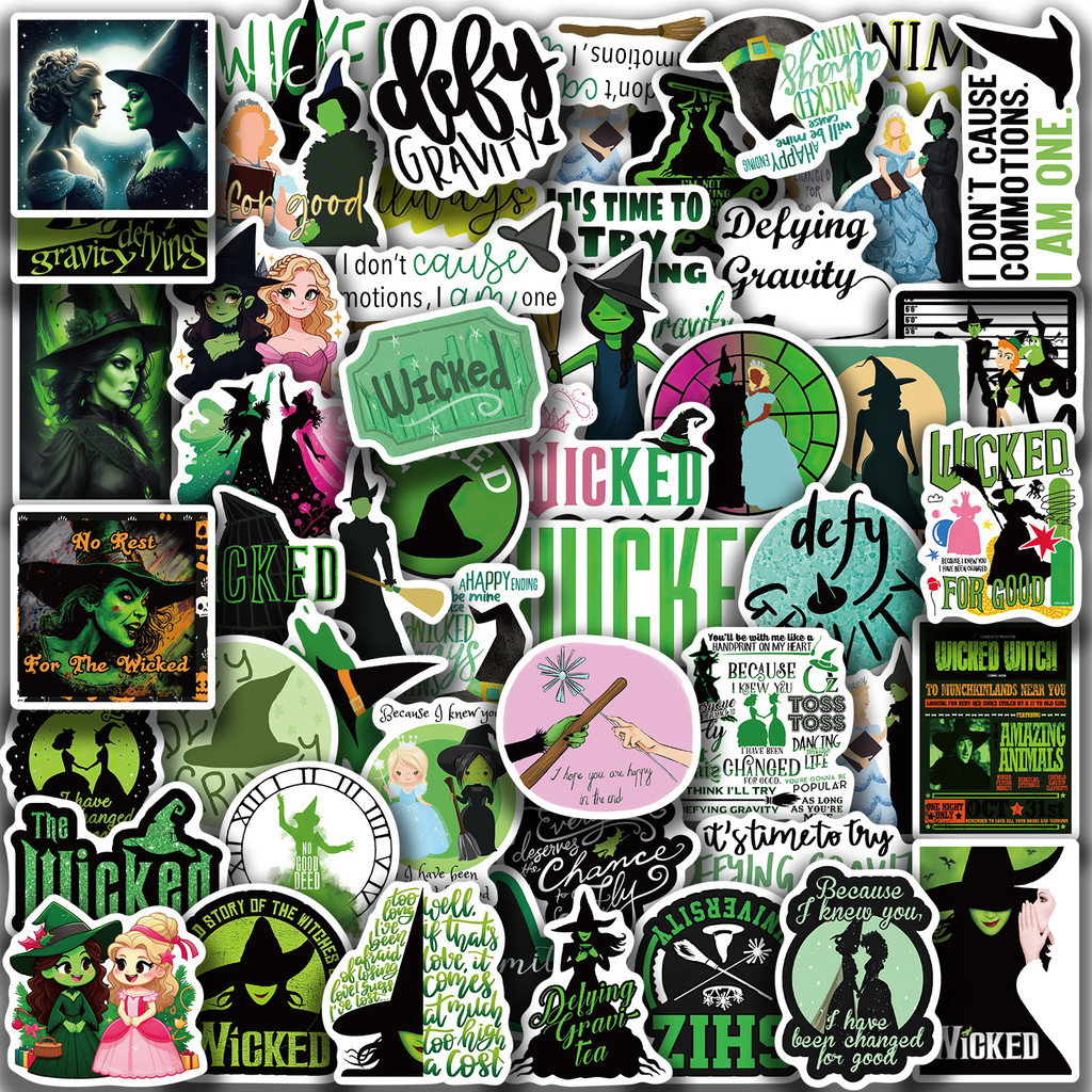 

50PCS Wicked Gothic PVC Stickers for Scrapbooking Decorating Cartoon DecalsIdeal for Laptops Bottles Phones and More