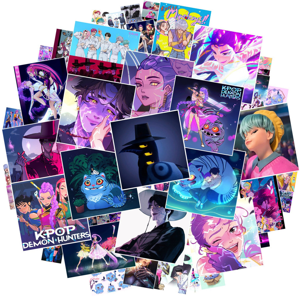 

10/30/50PCS Cute Kpop Movie Demon Hunters Huntrix Saja Boys Derpy Tiger Stickers Waterproof Vinyl Decals Laptop Toy Kid Gifts