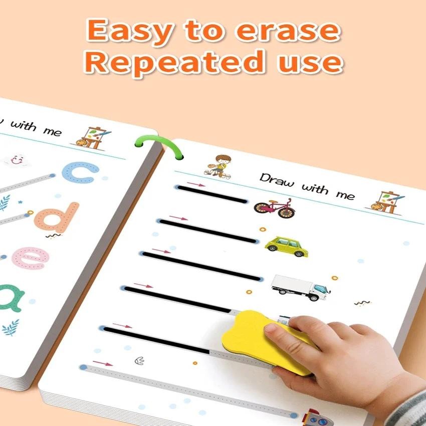 

Reusable Pen Control Training Book for Children Magical Tracing Workbook Montessori Educational Calligraphy Practice Copybook