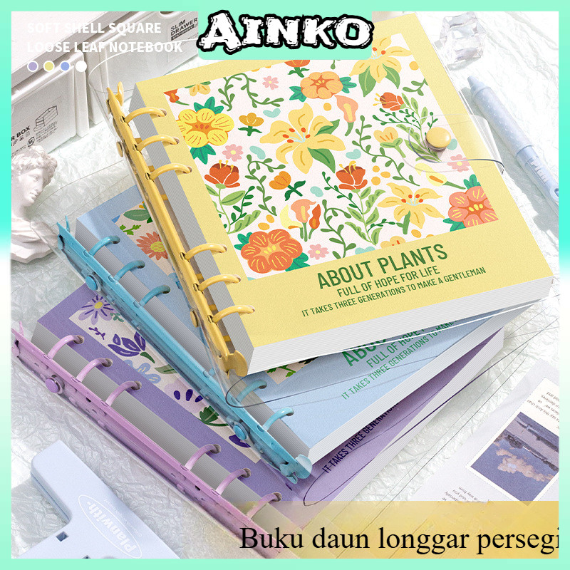 

【Ready】Notebook Buku Binder B5/Loose Leaf Notebook Notepad/ Sampul Buku Aesthetic/Notebook Binder Kotak Transparan-Motif Bunga&Daun