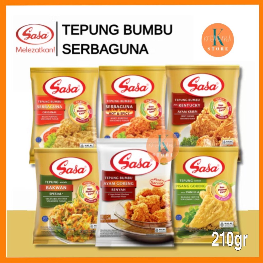 

Sasa Tepung Bumbu Kentucky 200gr Tepung Sebaguna 210 gr Tepung Bakwan Pisang Goreng Halal BPOM Original