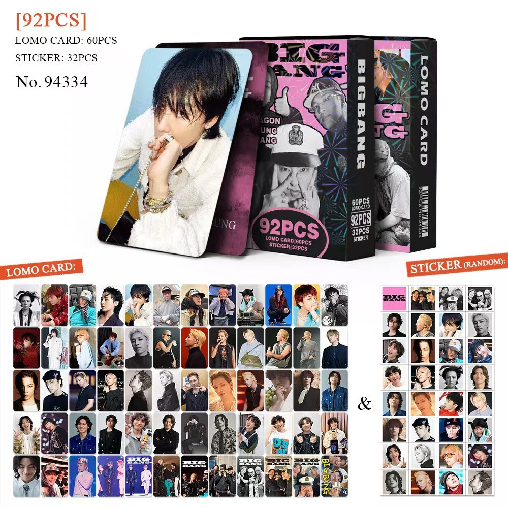 

92 G-Dragon photo cards and small cards for kpop star peripherals, double-sided.Collect cards, stickers, postcards, fans and gif