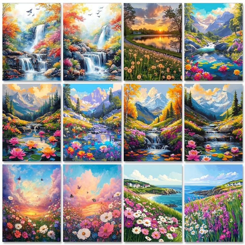 

GATYZTORY Frame Diy Painting By Numbers Landscape Paint With Numbers Acrylic Pigment Wall Art Picture Home Decoration